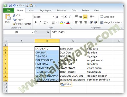  dan kecil semua sering dijumpai dikala menciptakan dokumen Cara Mengubah Huruf Kecil/Besar Semua di Ms Excel 2010