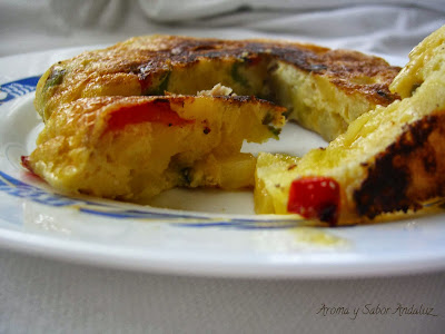 tortilla de patatas con pimiento