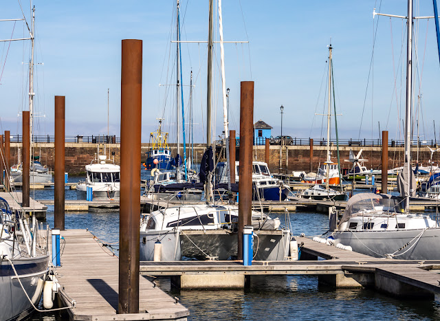 Photo of clear blue sky at Maryport Marina yesterday (Thursday)