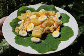 Organically raised quail egg salad
