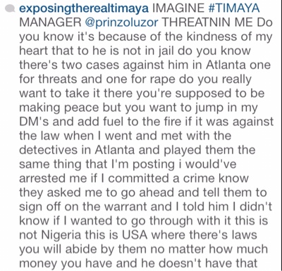 Timaya's manager threaten to sue Atlanta chick who exposed Timaya