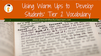 Description and results when warm up/exit tickets were used to teach tier vocabulary