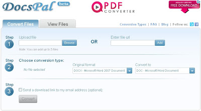 docspal online tool for docx to doc conversion
