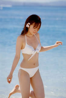 Asami Konno Japanese Cutie Singer Sexy White Bikini On The Beach Photo 1