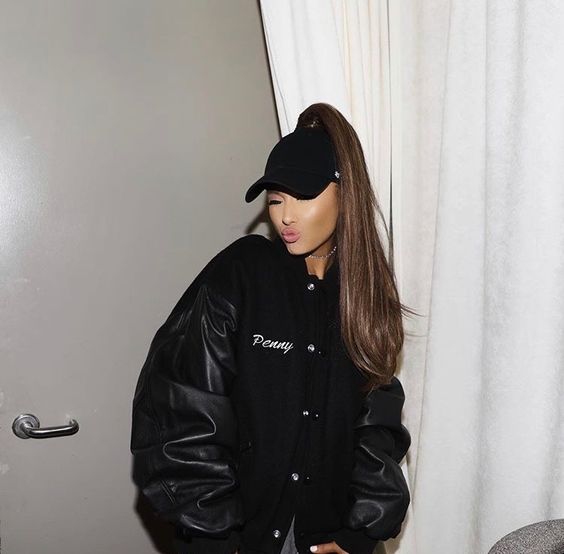 ariana grande street style bomber jacker