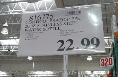 Deal for the Contigo Brazos Stainless Steel Water Bottle at Costco