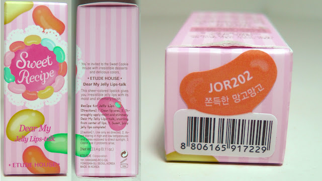 Etude House My Jelly Lips Talk in JOR202 Chewy Mango Mango Review