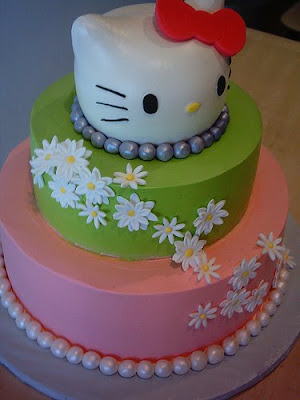 A Hello Kitty wedding cake I think I will have trouble selling this idea to