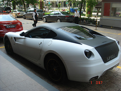 FerrariSpotting Matte Black and White 599 GTB in Singapore