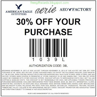 Free Printable American Eagle Outfitters Coupons