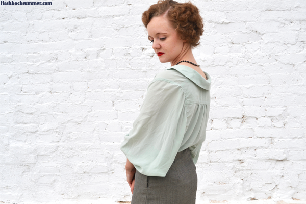 Flashback Summer: Trying Out Thred Up - vintage sea foam silk blouse