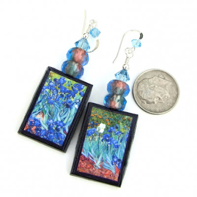 irises earrings art by van gogh