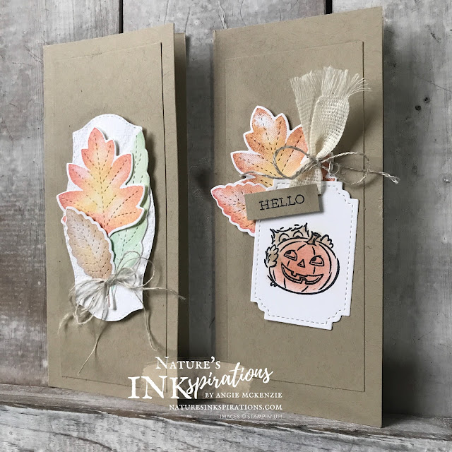 By Angie McKenzie for the Third Thursdays Blog Hop; Click READ or VISIT to go to my blog for details! Featuring the Love of Leaves and Have A Hoot Bundles from the Stampin' Up! Aug-Dec 2020 Mini Catalog for creating seasonal mini slim line cards; #leaves #naturesinkspirations #seasonalcards #nature #loveofleavesbundle #haveahootbundle #freeasabirdstampset #linenthread #autumnhues #fallcards #thankyoucards #stampinup #makingotherssmileonecreationatatime