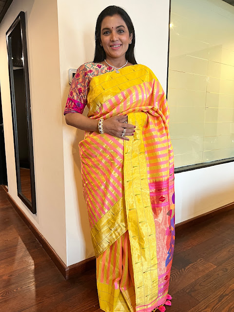 Yellow paithani saree