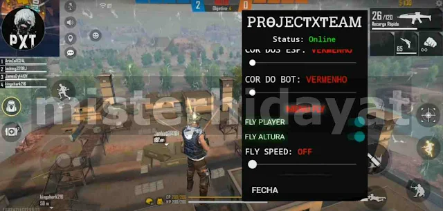 Project X Team Free Fire Terbaru| Auto Headshot, Fly Hack, ESP Line, Dll