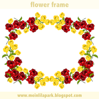 redyellow flower frame