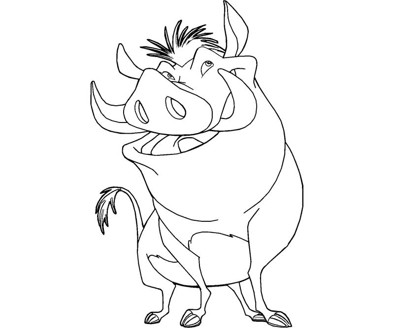 Printable Pumbaa 1 Coloring Page