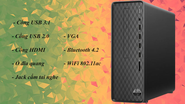 Máy tính để bàn HP S01-pF1146d 181A6AA (i5-10400/8GB RAM/1TB HDD/GT730 2GB/DVDRW/WL+BT/Win10/Đen)