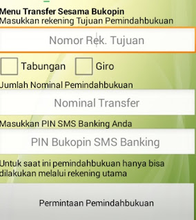 gambar 2 Tutorial Transaksi SMS Banking Bukopin transfer sesama