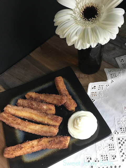 traditional churros with lime buttercream