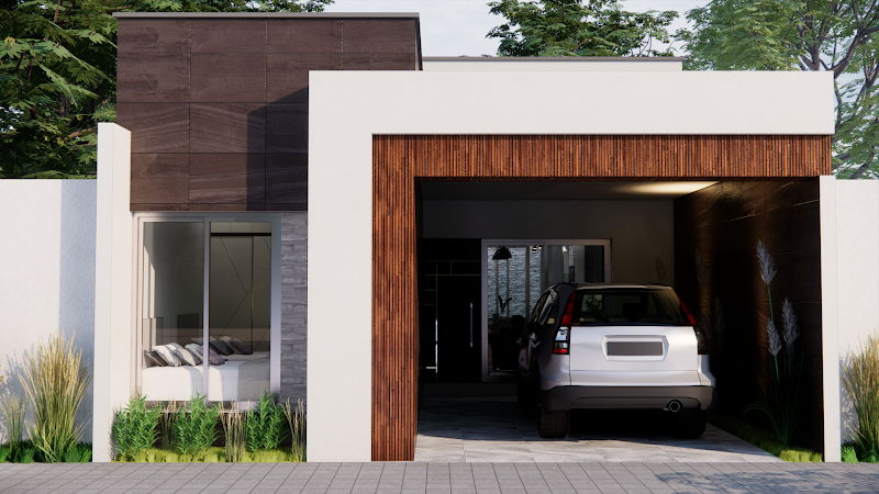 PLANO DE CASA CON PISCINA EN UN TERRENO DE 7X18