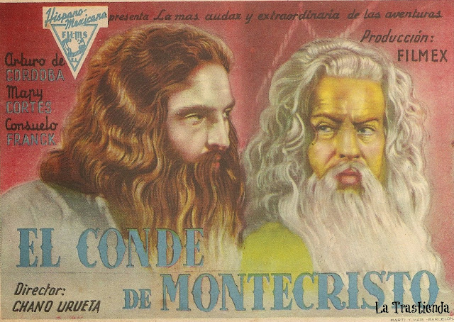 El Conde de Montecristo - Folleto de mano - Arturo de Cordoba - Mapy Cortés - René Cardona