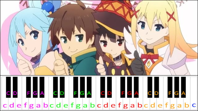 TOMORROW (Konosuba 2 OP) Piano / Keyboard Easy Letter Notes for Beginners