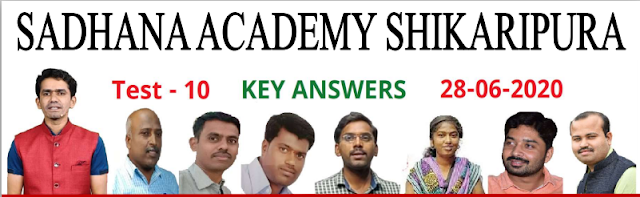 SADHANA ACADEMY  SHIKARIPURA. MODEL TEST PAPER-10