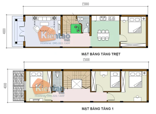 Desain denah rumah minimalis dengan lebar 4 meter