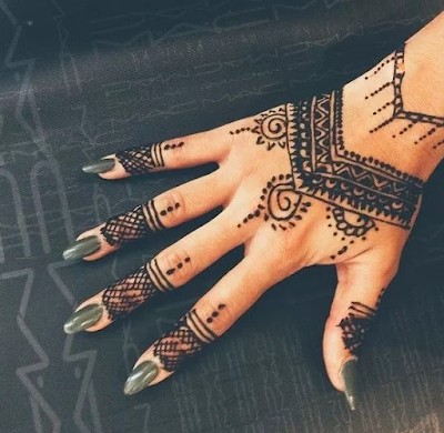 gambar motif henna tangan sederhana