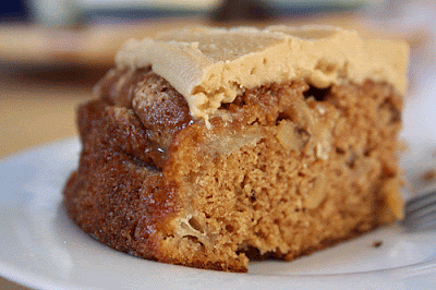 apple walnut cake with caramel butter frosting