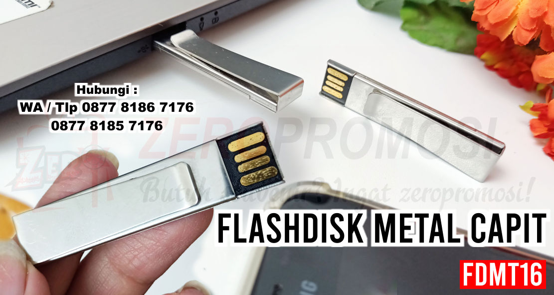 Jual Flashdisk Metal Capit, Flashdisk Besi Clip FDMT16, USB DRIVE Metal Clip FDMT16 Murah