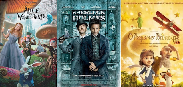Alice no País das Maravilhas filme. Sherlock Holmes filme. O Pequeno Principe 2015, adaptação. Remake. Reboot. Spin-off. Prequels. Sequels. fãs. fan