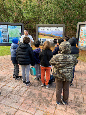 Chuck, one of our knowledgeable the hatchery specialists, starts off the tour...