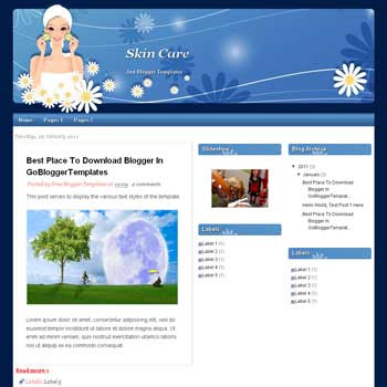 Skin Care blogger template. blogger template from wordpress theme. girly blogger template