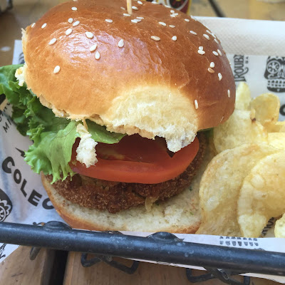 Falafel Burger with Hummus at Colective Coffee in Milwaukee