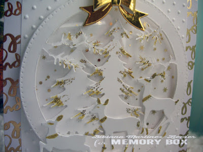 christmas eve card in white detail