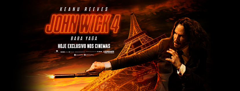 Pizza Prime e Paris Filmes distribuem pares de ingressos para 'John Wick 4:  Baba Yaga