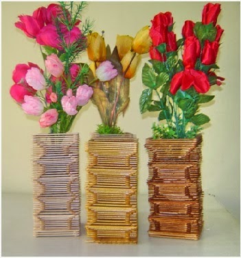 21+ Contoh Kerajinan Tangan Vas Bunga Dari Stik, Spesial!