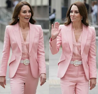 Kate Middleton wears pink Pantsuits