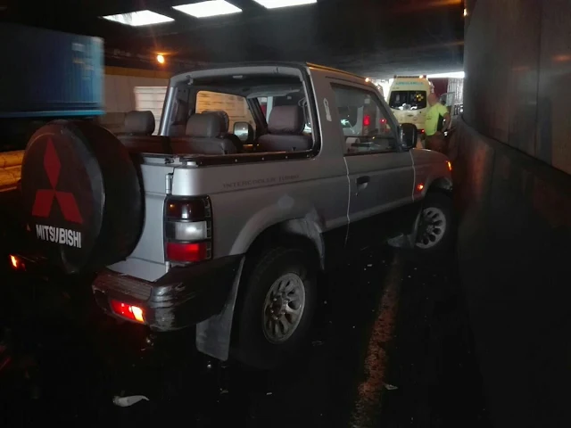 Accidente de tráfico en túnel, avenida Marítima, altura Base Naval, Las palmas de Gran Canaria