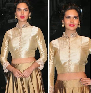 Esha Gupta in Manish Malhotra , Manish malhotra Blouse, Manish malhotra Choli, Blouse deisgn by manish malhotra