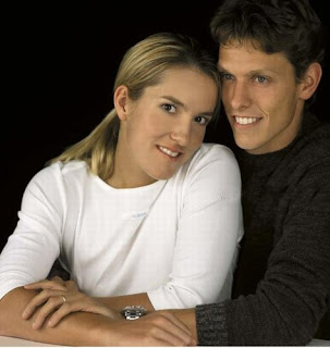 Justine Henin with Husband