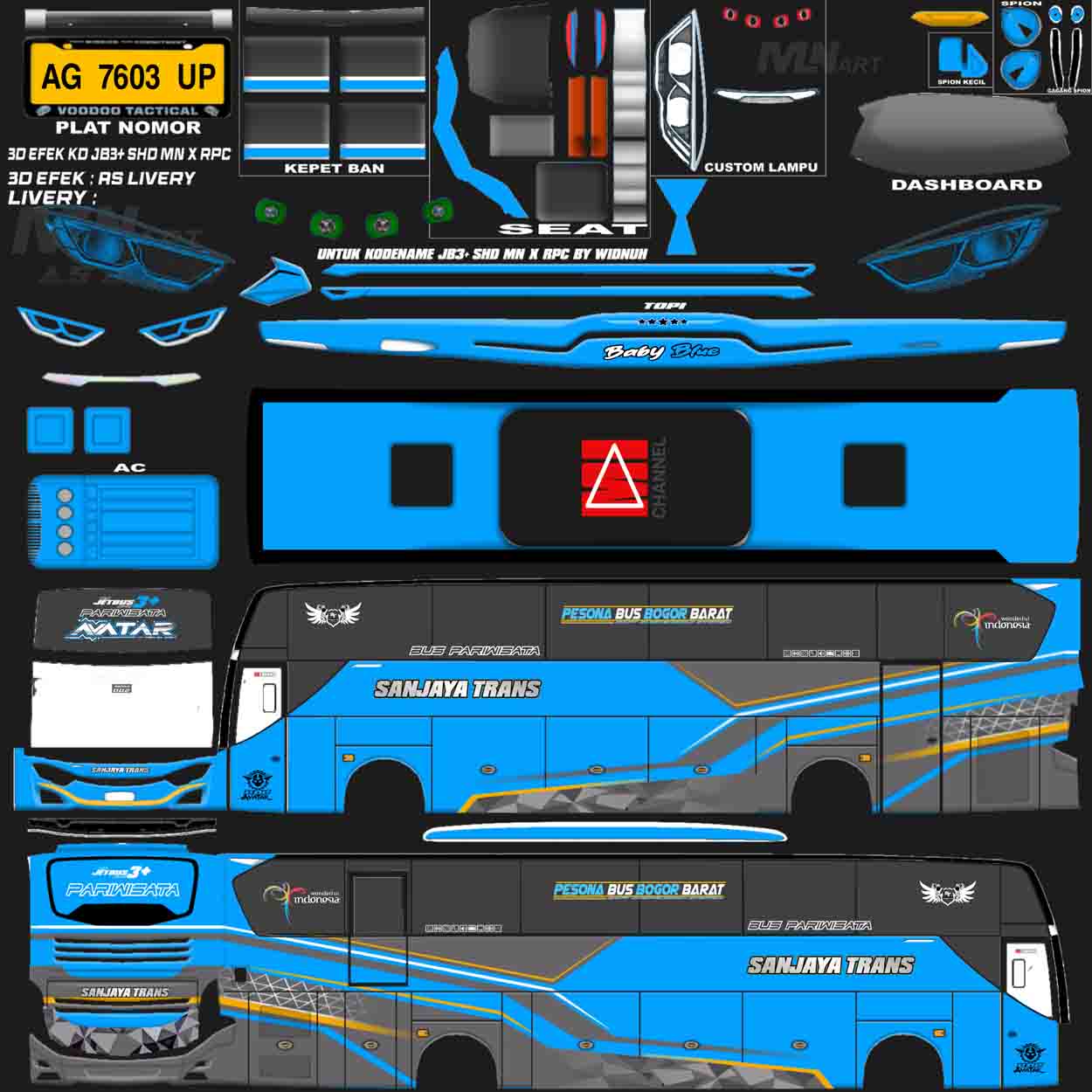 livery bussid sanjaya trans avatar