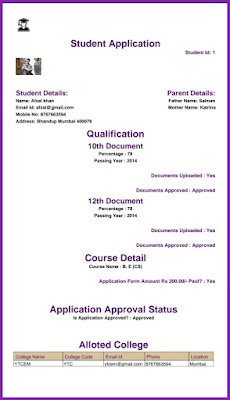 College Allotment Status in PDF format.