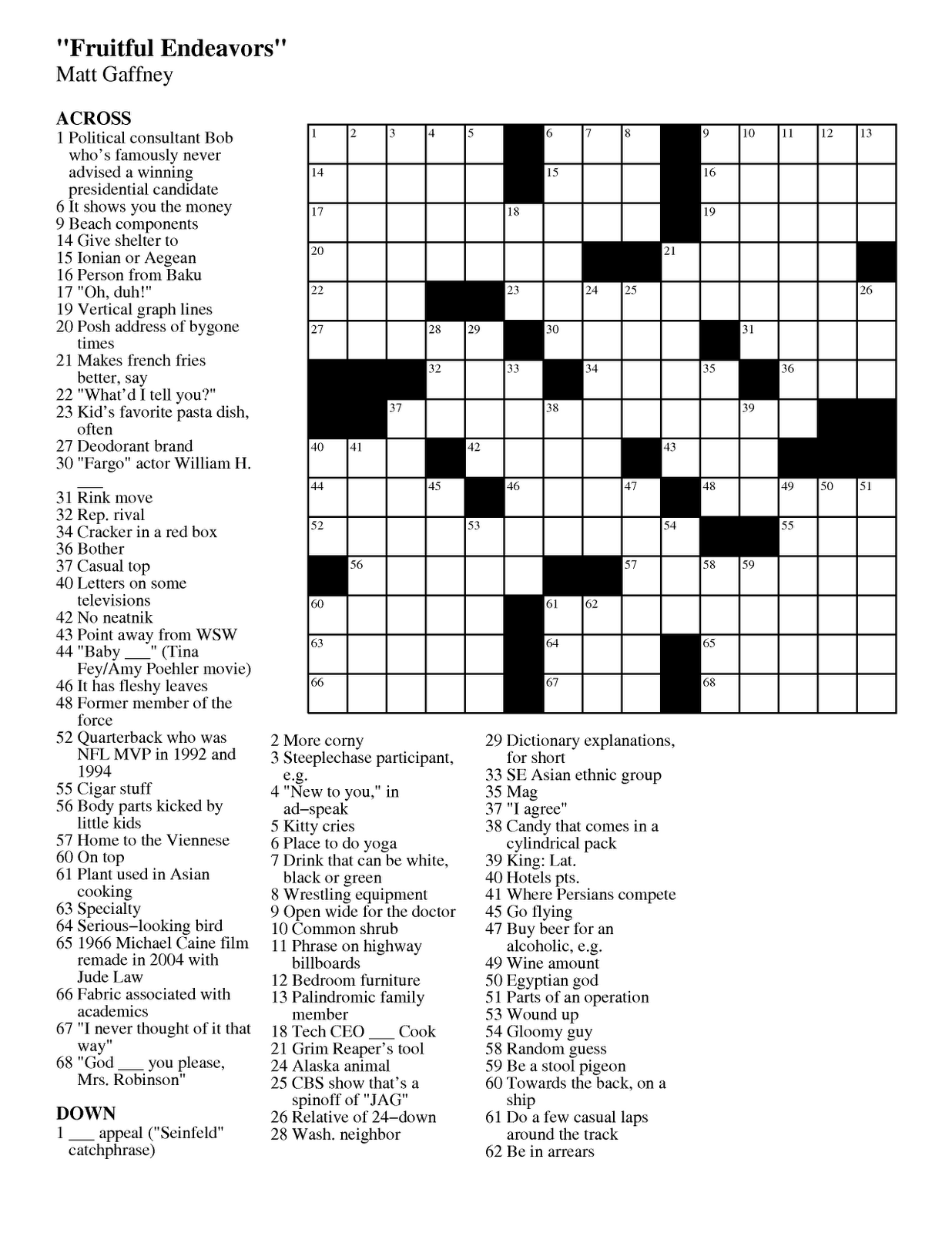Matt Gaffney's Weekly Crossword Contest: MGWCC# 175 ...