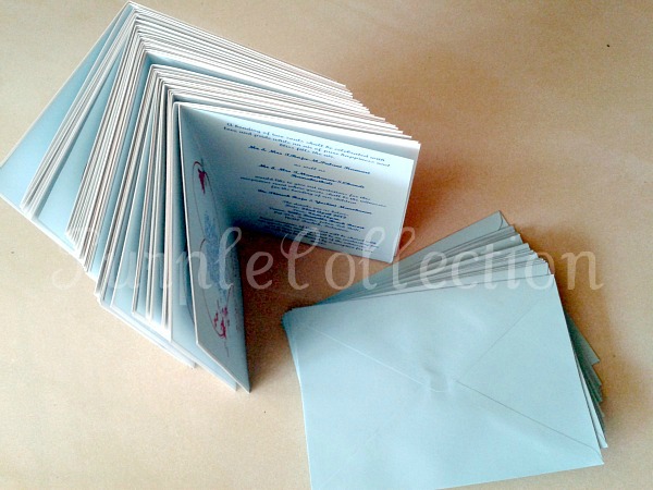 Card Code G0378 Cartoon Couple Wedding Invitation Card White Blue 