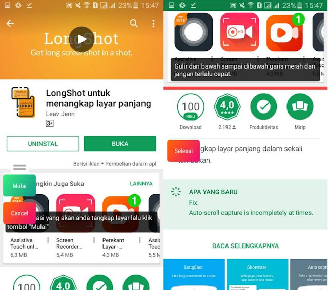 Cara Mengambil Screenshot Panjang Pada Layar di Android