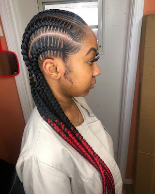 pretty backstitch braids styles Ponytail For African American Women