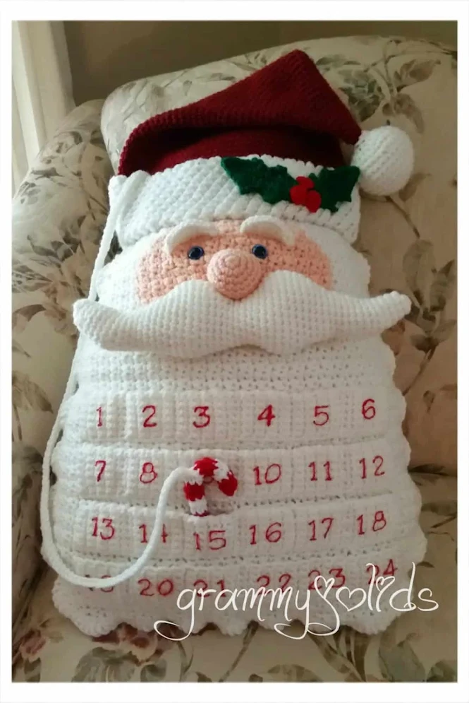 Crochet Santa Countdown Pillow Crochet Pattern